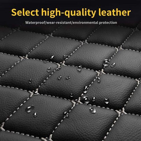 Custom Making Car Floor Mats for 97.5% Car Model Luxury Leather All Weather Waterproof Anti-Skid Full Coverage Liners (Black Red line) in Saudi Arabia
