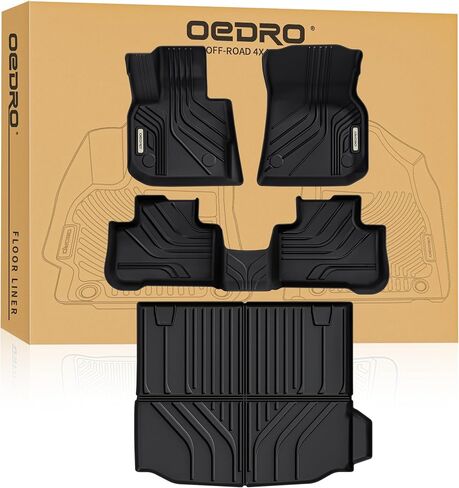 OEDRO Upgraded Floor Mats Fit for 2019-2024 BMW X3, TPE All Weather Floor Liners Custom Fit for BMW X3 30i M40i X3M, Only for Car Without Spare tire (NOT fit X3 30e), Floor Mats Trunk Liner, Black in Saudi Arabia