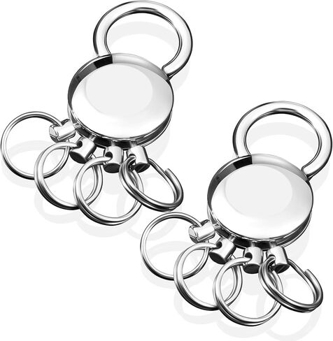 Sureio 2 Pcs Detachable Key Spider Key Chain Accessory with 4 Split Rings Buckle Waist Hanging Name Round Keychain Metal Keychain Ring Holder for Unisex Women Men in Kuwait