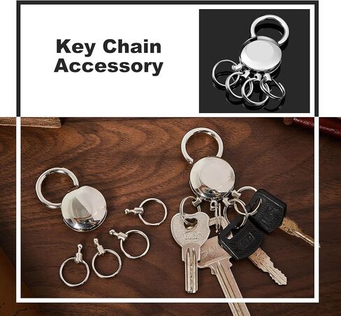 Sureio 2 Pcs Detachable Key Spider Key Chain Accessory with 4 Split Rings Buckle Waist Hanging Name Round Keychain Metal Keychain Ring Holder for Unisex Women Men in Kuwait