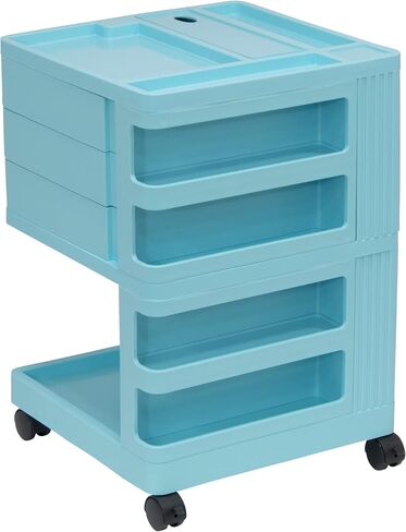 SD STUDIO DESIGNS Kubx Rotating 4-Sided Mobile Storage Organizer with Glass Top Multiple Compartments in Saudi Arabia