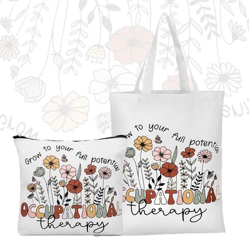 Occupational Therapy Gifts, Occupational Therapy Bag, 4 Pcs That Can Be Given to Professional Medical Practitioner, Including Tote Bag, Makeup Bag, Key Chain and Badge Holder to Show Your Appreciation in Saudi Arabia