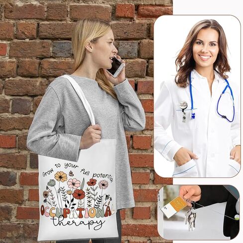 Occupational Therapy Gifts, Occupational Therapy Bag, 4 Pcs That Can Be Given to Professional Medical Practitioner, Including Tote Bag, Makeup Bag, Key Chain and Badge Holder to Show Your Appreciation in Saudi Arabia