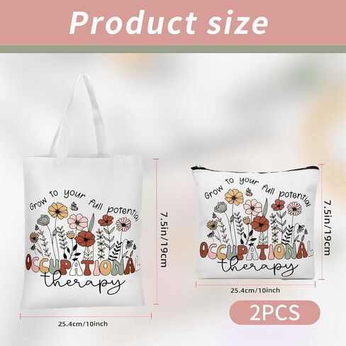 Occupational Therapy Gifts, Occupational Therapy Bag, 4 Pcs That Can Be Given to Professional Medical Practitioner, Including Tote Bag, Makeup Bag, Key Chain and Badge Holder to Show Your Appreciation in Saudi Arabia