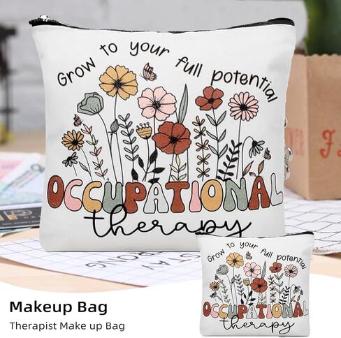 Occupational Therapy Gifts, Occupational Therapy Bag, 4 Pcs That Can Be Given to Professional Medical Practitioner, Including Tote Bag, Makeup Bag, Key Chain and Badge Holder to Show Your Appreciation in Saudi Arabia