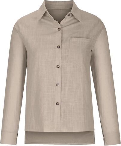 SMIDOW Womens Cotton Linen Button Down Shirt in Saudi Arabia