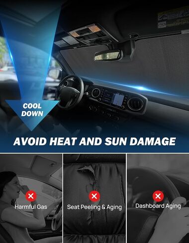 Joytutus Windshield Sun Shown متوافق مع Ford Maverick 2025 2024 2023 2022 Sunshade Windshield Sun Visor Windshield Shield Shield in Saudi Arabia