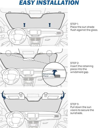 Joytutus Windshield Sun Shown متوافق مع Ford Maverick 2025 2024 2023 2022 Sunshade Windshield Sun Visor Windshield Shield Shield in Saudi Arabia