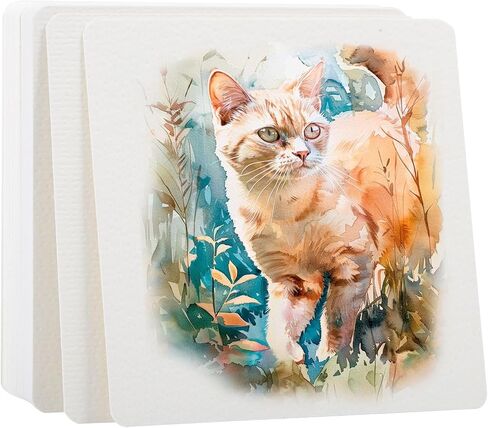 GLOBLELAND 100 Sheets 300gs Watercolor Paper 4.7inch Painting Paper Calligraphy Paper Round Shape Cold Press Paper for Adults Artists Drawing in Kuwait