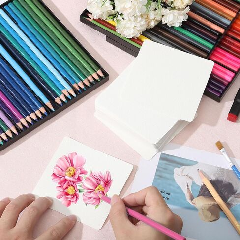 GLOBLELAND 100 Sheets 300gs Watercolor Paper 4.7inch Painting Paper Calligraphy Paper Round Shape Cold Press Paper for Adults Artists Drawing in Kuwait