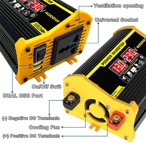4000W 12V إلى 110 فولت/220 فولت مجموعة الطاقة الشمسية العاكس طقم لوحة الطاقة الشمسية Solar Generator نظام الشبكة المنزلية 30A وحدة تحكم + 18W12V الشمسية (اللون: أسود ، الحجم: 12V 111V) in Saudi Arabia