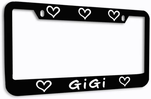 Speedy Pros Zinc License Plate Frame Gigi Hearts Valentine Badge Weatherproof Car Accessories Chrome 2 Holes in Saudi Arabia