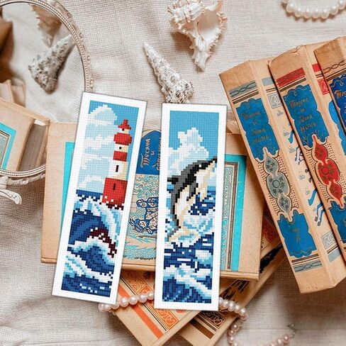 Origach 6 PCS Cross Stitch Stitch Kit للبالغين المبتدئين والحيوانات اللطيفة والكتب مجموعة مرجعية مرجعية للتطريز مع تعليمات للمبتدئين المطبوعون مقاطع DIY لمحبي الكتب in Kuwait