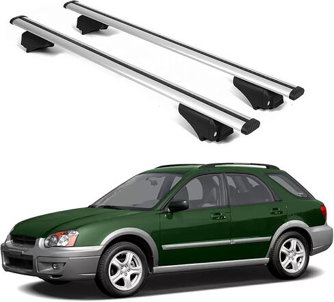 Erkul Roof Rack Cross Bars for Subaru Outback 2005-2009 | أشرطة الألومنيوم مع قفل مكافحة السرقة للسطح | متوافق مع القضبان المرتفعة - الأسود in Saudi Arabia