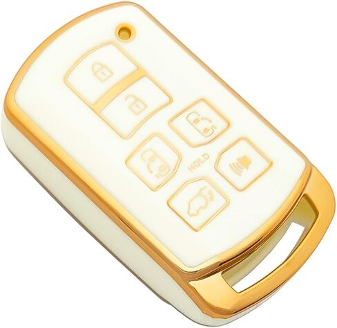 Key Fob Cover Soft TPU Smart Car Key Shell Case Protector Fit for Toyota Sienna 2011-2020 With Keychain (Black) in Saudi Arabia