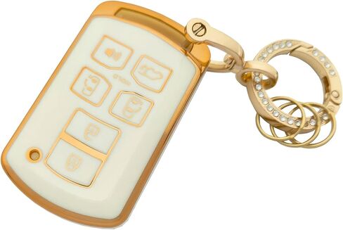 Key Fob Cover Soft TPU Smart Car Key Shell Case Protector Fit for Toyota Sienna 2011-2020 With Keychain (Black) in Saudi Arabia