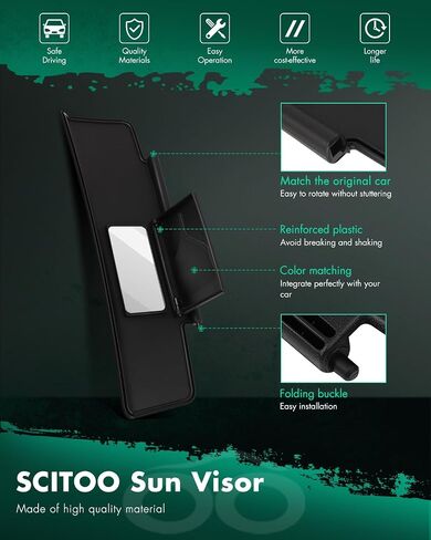 SCITOO Right Passenger Side Sun Visor Assembly fit for 2006-2015 for Mazda MX-5 Miata (Black) in Saudi Arabia