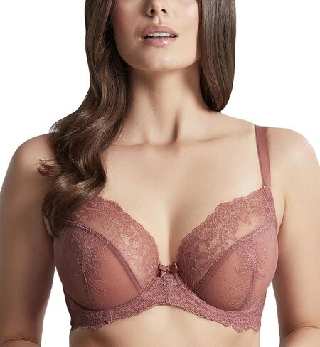 Panache Women's Ana Underwire Stretch Lace Plunge Bra | Low-Cut, Side Sling Lift, Support for Fuller Busts in Kuwait