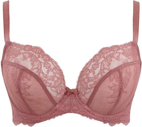 Panache Women's Ana Underwire Stretch Lace Plunge Bra | Low-Cut, Side Sling Lift, Support for Fuller Busts in Kuwait