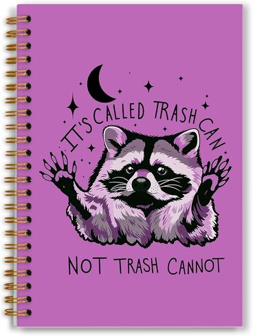 Funny Raccoon Notebook, Whimsical Celestial Raccoon Journal, Funny Office Supplies, It's Called Trash Can Not Trash Cannot Animal Spiral Notebooks 5.5x8.3 Inch in Kuwait