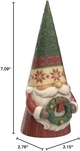 Enesco Jim Shore Heartwood Creek Christmas Gnome الذي يحمل إكليمة ، 7.09 بوصة ، متعدد الألوان in Saudi Arabia