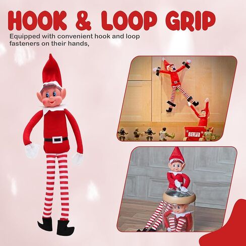 مجموعة قزم كيبيك المشاغب - شخصيات عيد الميلاد الفتاة ، جسم سانتا الصغير المستوحى من سانتا ، جسم ناعم ، وجوه الفينيل ، 12 بوصة ، زوجين in Kuwait