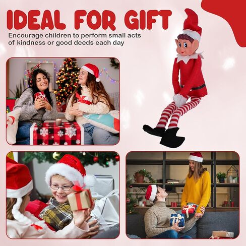 مجموعة قزم كيبيك المشاغب - شخصيات عيد الميلاد الفتاة ، جسم سانتا الصغير المستوحى من سانتا ، جسم ناعم ، وجوه الفينيل ، 12 بوصة ، زوجين in Kuwait