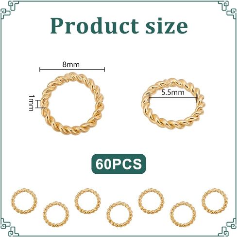 PH PandaHall 24K Gold Plated Closed Jump Ring, 60pcs 8mm Linking Ring Soldered Brass Jump Ring 18 Guage O Rings Connectors Earring Necklace Bracelet Dangles Jewelry Making, Silver in Kuwait