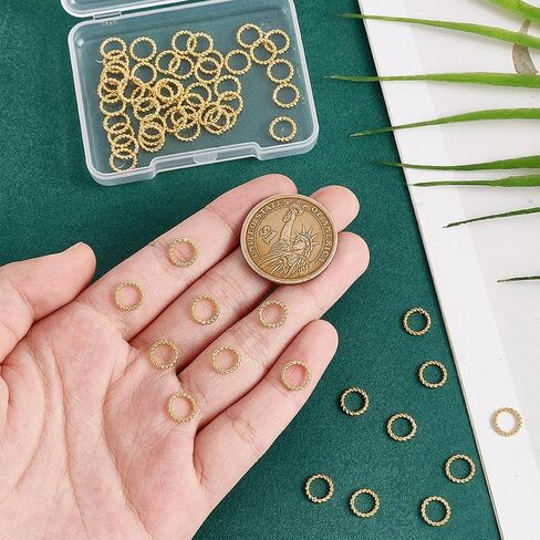 PH PandaHall 24K Gold Plated Closed Jump Ring, 60pcs 8mm Linking Ring Soldered Brass Jump Ring 18 Guage O Rings Connectors Earring Necklace Bracelet Dangles Jewelry Making, Silver in Kuwait