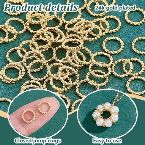 PH PandaHall 24K Gold Plated Closed Jump Ring, 60pcs 8mm Linking Ring Soldered Brass Jump Ring 18 Guage O Rings Connectors Earring Necklace Bracelet Dangles Jewelry Making, Silver in Kuwait