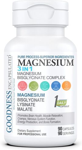 Magnesium 3 in 1 Bisglycinate Complex, from GOODNESS ENCAPSULATED. in Saudi Arabia
