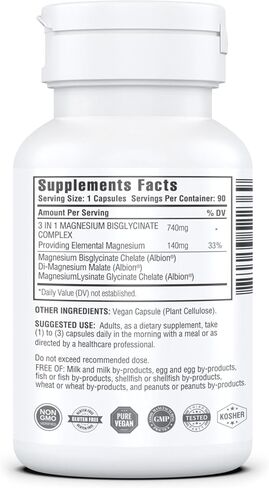 Magnesium 3 in 1 Bisglycinate Complex, from GOODNESS ENCAPSULATED. in Saudi Arabia