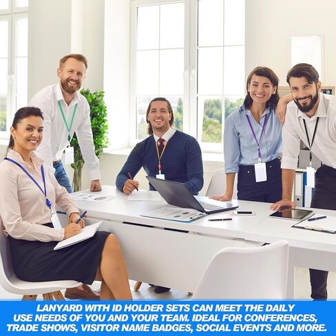 Marspark 50 Set Lanyard with ID Holder Sets Include Flat Lanyard with Retractable Badge Reel and Clear Vertical ID Card Name and ID Badge Holder for Offices ID Driver License(Black) in Kuwait