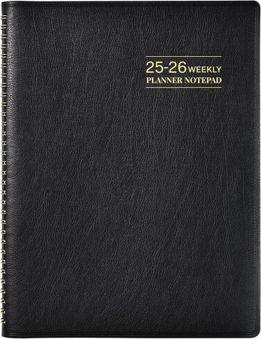 2025-2026 Planner - 11.38 'x 8.74' '، 2025-2026 Weekly & Monthly Planner Notepad ، Jul 2025 - Jun 2026 ، Book Fundment ، فاصل 60 دقيقة ، علامات تبويب شهرية ، جلد فوكس ناعم ، ملزمة دوامة - وردة ذهبية in Kuwait