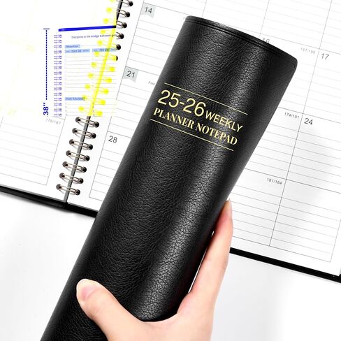 2025-2026 Planner - 11.38 'x 8.74' '، 2025-2026 Weekly & Monthly Planner Notepad ، Jul 2025 - Jun 2026 ، Book Fundment ، فاصل 60 دقيقة ، علامات تبويب شهرية ، جلد فوكس ناعم ، ملزمة دوامة - وردة ذهبية in Kuwait