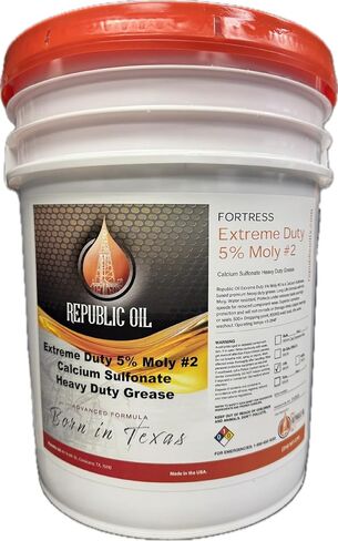 Republic Oil Extreme Duty 5% Moly Heavy Duty Grease 35lb | Moly Grease | 5% Moly | Calcium Sulfonate | EP2 | #2 | Heavy Duty Moly | Mining | Construction | Agriculture |NLGI 2 in Saudi Arabia