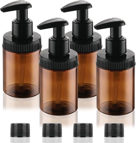 موزع زجاجة مضخة Cosywell 4oz/120ml 4 زجاجات غسول البلاستيك زجاجات واسعة الفم جرة حاويات دش الحمام الفارغة لغسل مكيف الشامبو (واضح) in Kuwait