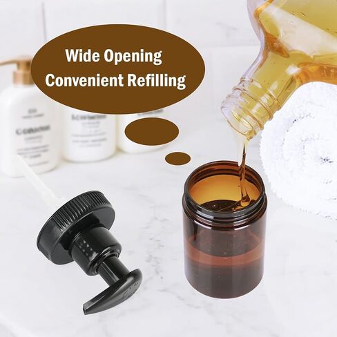 موزع زجاجة مضخة Cosywell 4oz/120ml 4 زجاجات غسول البلاستيك زجاجات واسعة الفم جرة حاويات دش الحمام الفارغة لغسل مكيف الشامبو (واضح) in Kuwait