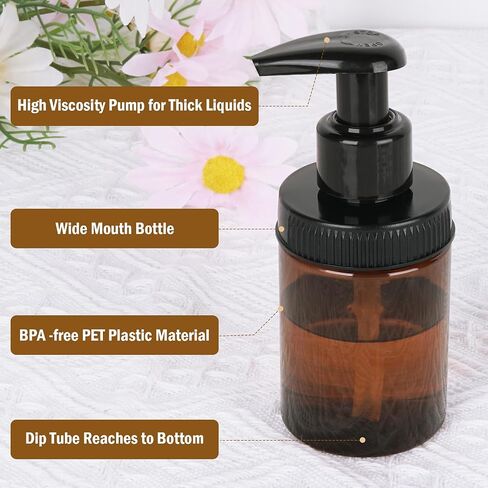 موزع زجاجة مضخة Cosywell 4oz/120ml 4 زجاجات غسول البلاستيك زجاجات واسعة الفم جرة حاويات دش الحمام الفارغة لغسل مكيف الشامبو (واضح) in Kuwait