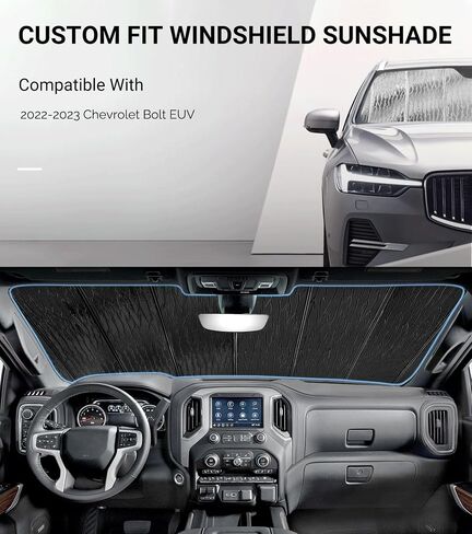 الزجاج الأمامي الظل أشعة الشمس ل Chevy Bolt EUV 2022-2023 ، النافذة الأمامية Sunshade ، الكتل الأشعة فوق البنفسجية ، الزجاج الأمامي الغلاف الجزري الطقس الدافئ الحفاظ على مبرد المقعد الخاص بك in Saudi Arabia
