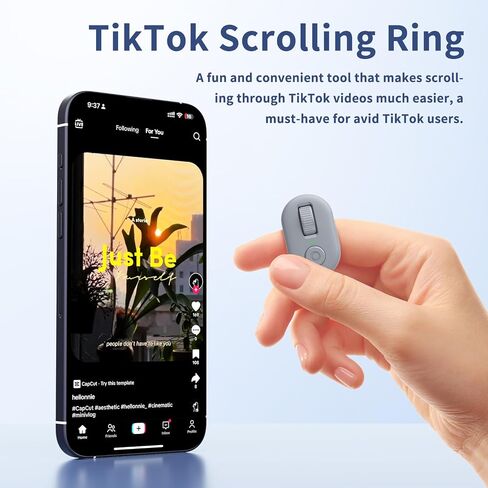 Tiktok Scrolling Ring, Page Turner for iPad & Android Tablet Ebook Reading, Bluetooth Connected, Remote Control for iPhone Series, iPad, Android Phone, and More in Saudi Arabia