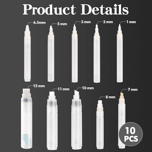 Empty Markers for Acrylic Permanent Paint, Marker Ink, Liquid Inks, Set of 2 Refillable Paint Markers 0.5mm Extra-Fine Tip in Saudi Arabia