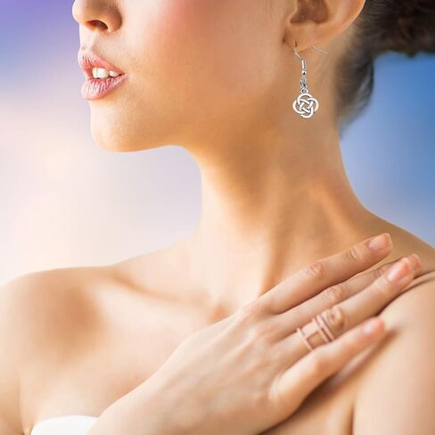 AKTAP Celtic Knot Earrings for Women Irish Lucky Flower Drop Dangle Jewelry in Saudi Arabia