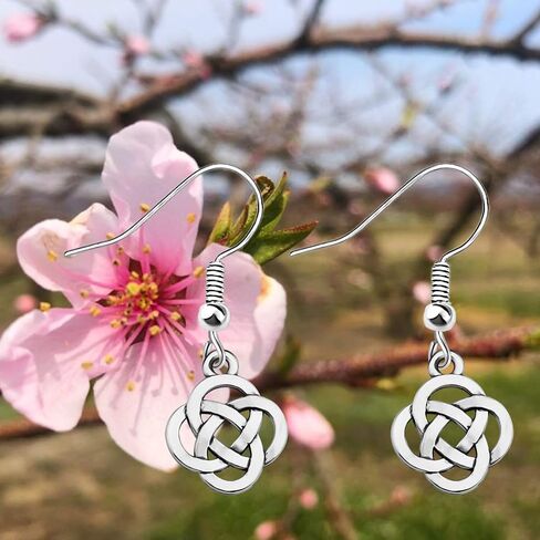 AKTAP Celtic Knot Earrings for Women Irish Lucky Flower Drop Dangle Jewelry in Saudi Arabia