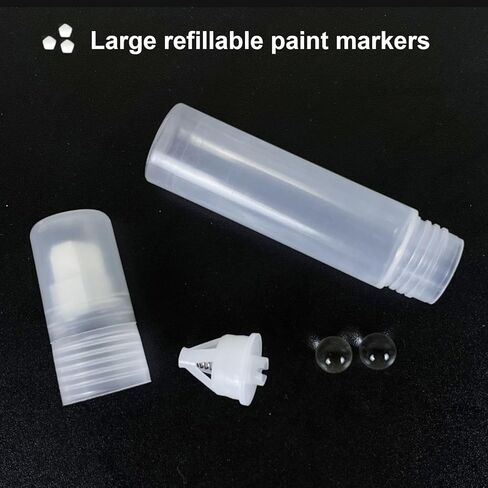 Empty Acrylic Paint Markers - Jumbo 11mm Chisel Tips, Refillable Application Tools for for Glue Crafts, Car Touch-Up, Watercolor Painting, DIY, and Graffiti Art & More Large Markers (2 Pcs/Pack) in Saudi Arabia