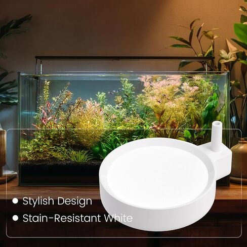 1.96 Inch Nano Air Stone - High Oxygen Diffuser for Aquariums, Plate Shape Bubbler with 1 Check Valve, Fish Tank Air Pump Accessories for Tanks (White,5 cm) in Saudi Arabia