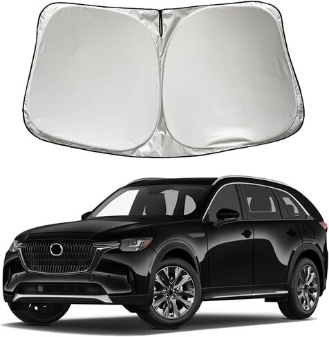 سيارة الزجاج الأمامي للسيارة الشمس الظل Sunshade متوافق مع Mazda CX90 CX-90 2026 2025 2024 SUV PHEV إكسسوارات ، طيار للسيارة الأمامية شمس شيل. in Saudi Arabia