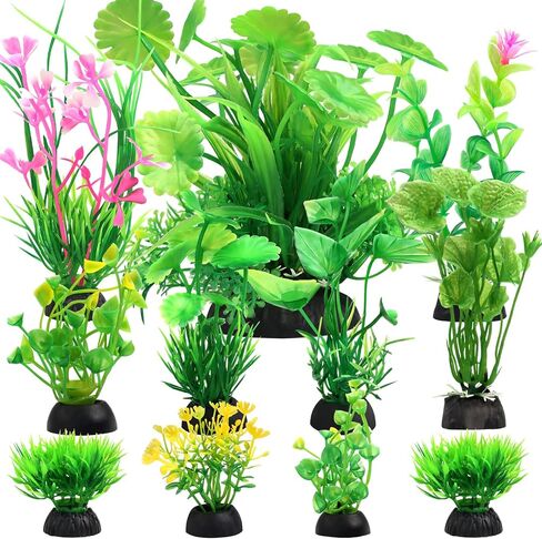 Fish Tank Accessories Aquarium Decorations Plastic Plants, 11cs Small Goldfish Turtle Tank Decorations Artificial Plants, Aquarium Decor Colorful Grass Plant in Saudi Arabia