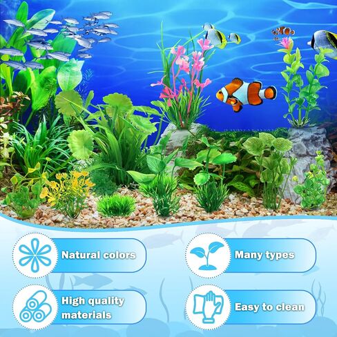 Fish Tank Accessories Aquarium Decorations Plastic Plants, 11cs Small Goldfish Turtle Tank Decorations Artificial Plants, Aquarium Decor Colorful Grass Plant in Saudi Arabia