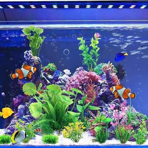 Fish Tank Accessories Aquarium Decorations Plastic Plants, 11cs Small Goldfish Turtle Tank Decorations Artificial Plants, Aquarium Decor Colorful Grass Plant in Saudi Arabia